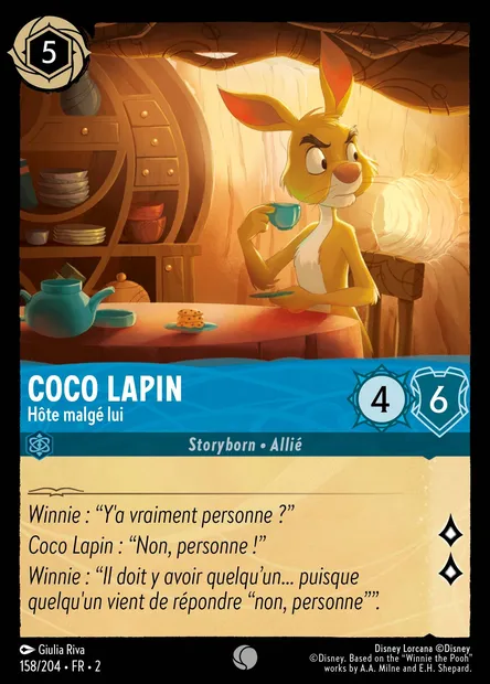 Coco Lapin - Hôte malgé lui, carte Disney Lorcana CH2-158 — extension L'Ascension des Floodborn