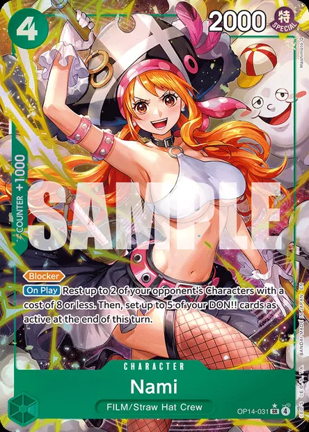 Nami, One Piece card OP14-031 — THE AZURE SEA’S SEVEN set