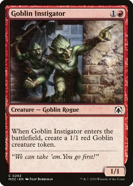 Goblin Instigator, Magic card MOC 282 — March of the Machine Commander set