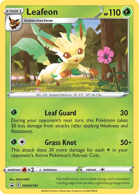 Leafeon, Pokémon card SWSH 191 — SWSH Black Star Promos set