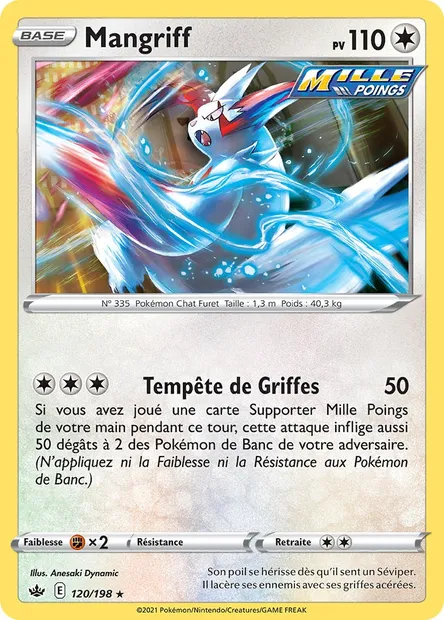 Mangriff, carte Pokémon CRE 120 — extension Règne de Glace