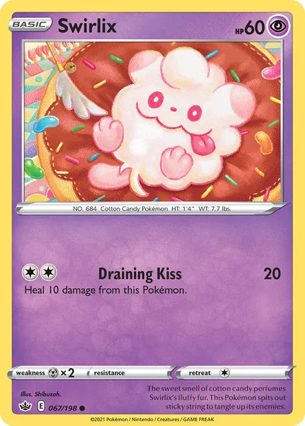 Swirlix, Pokémon card CRE 67 — Chilling Reign set