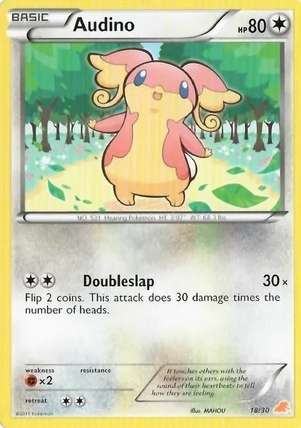 Audino, Pokémon card TK5E 018 — BW Trainer Kit Excadrill set