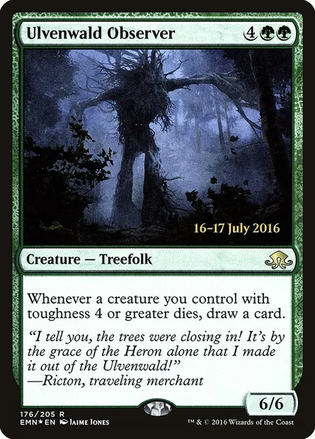 Ulvenwald Observer, Magic card PEMN 176s — Eldritch Moon Promos set