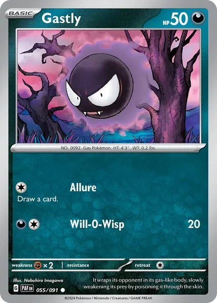 Gastly, Pokémon card PAF 055 — Paldean Fates set