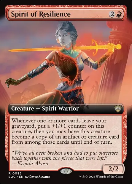 Spirit of Resilience, Magic card SOC 85 — Secrets of Strixhaven Commander set