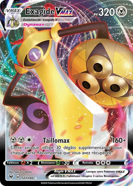 Exagide VMAX, carte Pokémon VIV 127 — extension Voltage Éclatant