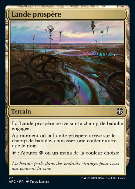 Lande prospère, carte Magic AFC 271 — extension Forgotten Realms Commander