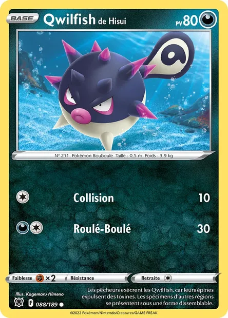 Qwilfish de Hisui, carte Pokémon ASR 088 — extension Astres Radieux
