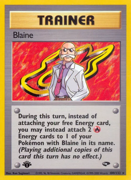 Blaine, carte Pokémon GC 100 — extension Gym Challenge