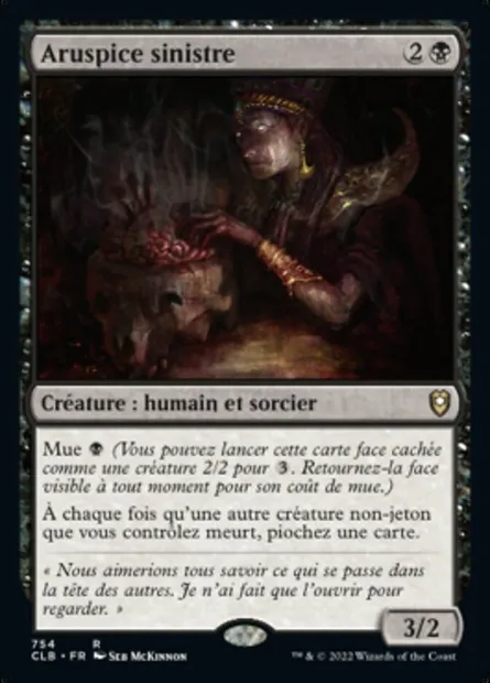 Aruspice sinistre, carte Magic CLB 754 — extension Commander Légendes : la bataille de la Porte de Baldur