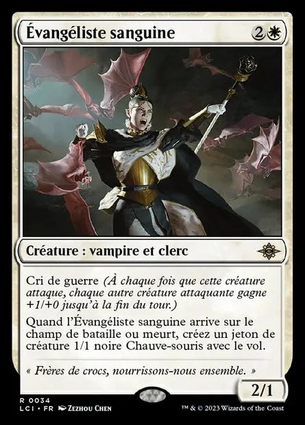 Évangéliste sanguine, carte Magic LCI 34 — extension The Lost Caverns of Ixalan