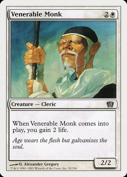 Venerable Monk, Magic card 8ED 55 — Eighth Edition set