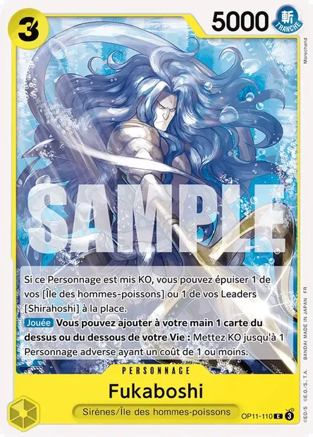Fukaboshi, carte One Piece OP11-110 — extension DES POINGS VIFS COMME L'ÉCLAIR