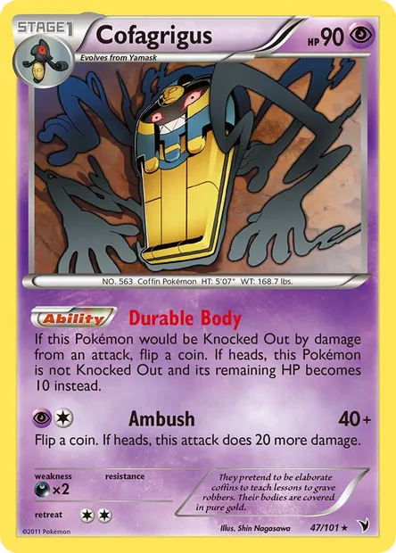 Cofagrigus, Pokémon card NVI 47 — Noble Victories set