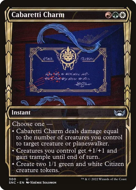 Cabaretti Charm, Magic card SNC 300 — Streets of New Capenna set