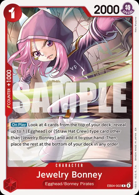 Jewelry Bonney, One Piece card EB04-002 — EGGHEAD CRISIS set
