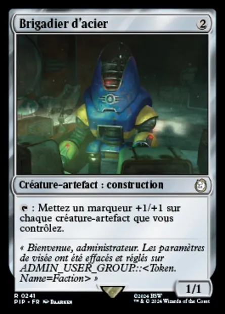 Brigadier d'acier, carte Magic PIP 241 — extension Fallout