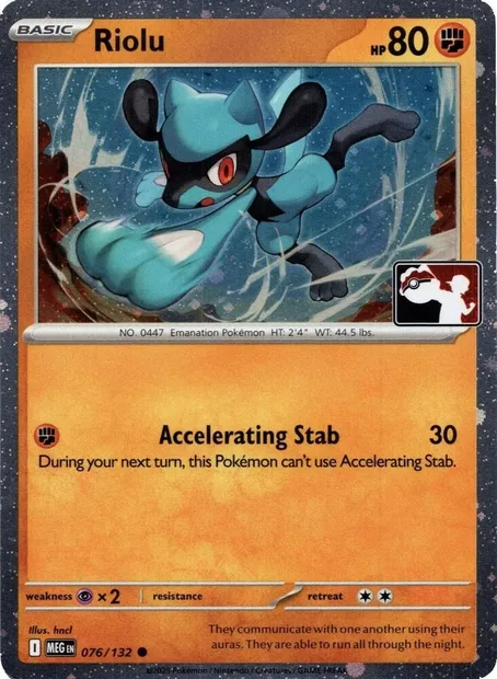 Riolu, Pokémon card PPS 076-5 — Play! Pokémon Prize Pack Series set