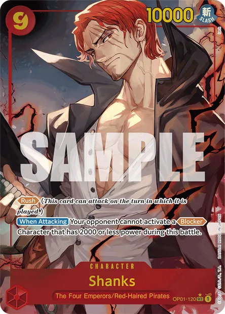 Shanks, carte One Piece OP01-120 — extension ROMANCE DAWN