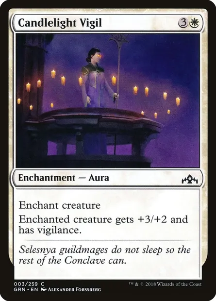 Candlelight Vigil, Magic card GRN 3 — Guilds of Ravnica set