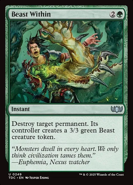 Beast Within, Magic card TDC 249 — Tarkir: Dragonstorm Commander set