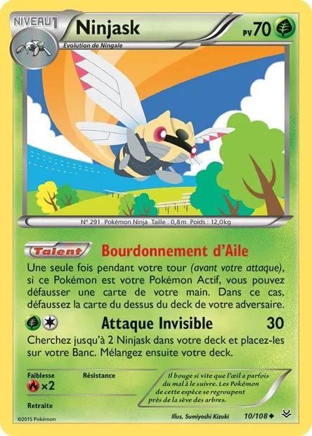 Ninjask, carte Pokémon ROS 10 — extension Ciel Rugissant
