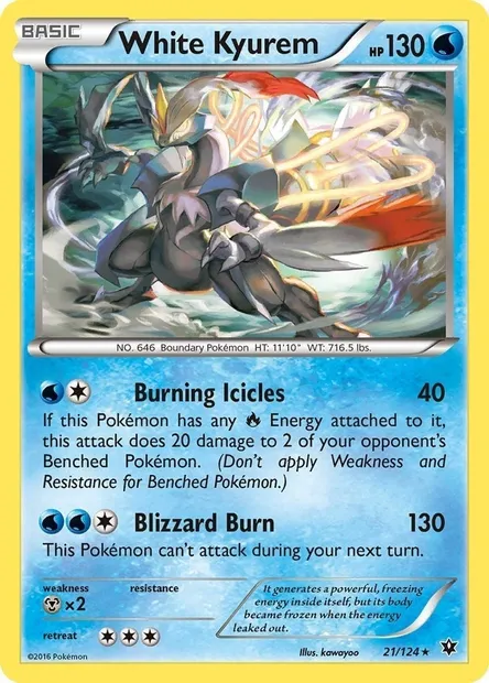 Kyurem Blanc, carte Pokémon TDX 021-6 — extension Theme Deck & Blisters Exclusives