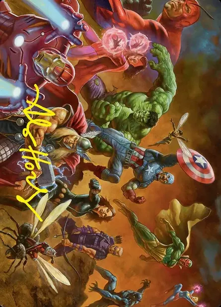Avengers Assemble! // Avengers Assemble!, Magic card AMSH 1 — Marvel Super Heroes Art Series set