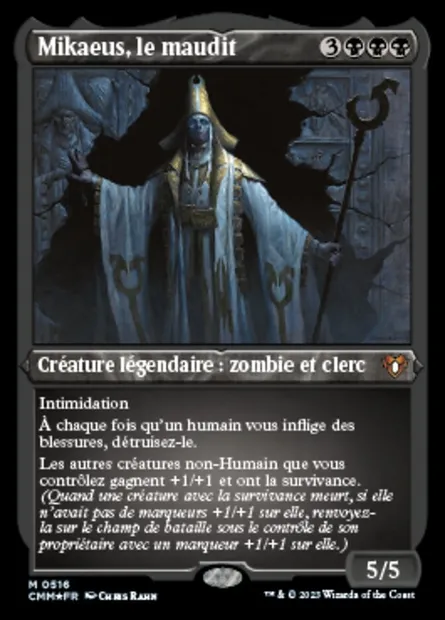 Mikaeus, le maudit, carte Magic CMM 516 — extension Commander Masters