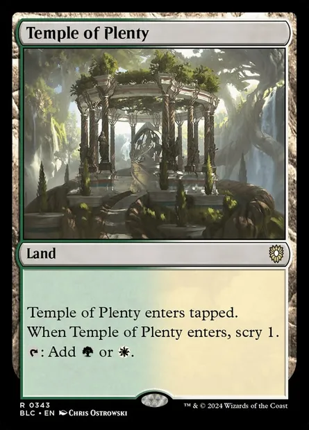 Temple of Plenty, Magic card BLC 343 — Bloomburrow Commander set