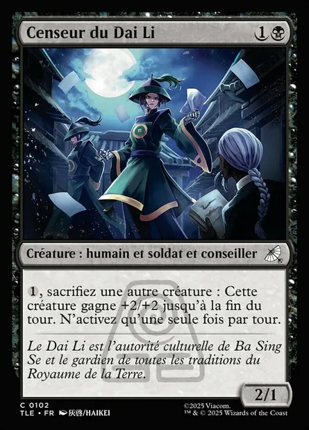 Censeur du Dai Li, carte Magic TLE 102 — extension Avatar: The Last Airbender Eternal