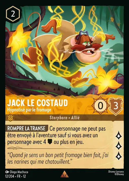 Jack le Costaud - Hypnotisé par le fromage, carte Disney Lorcana CH12-012 — extension Contrées Inconnues