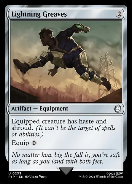 Lightning Greaves, Magic card PIP 233 — Fallout set