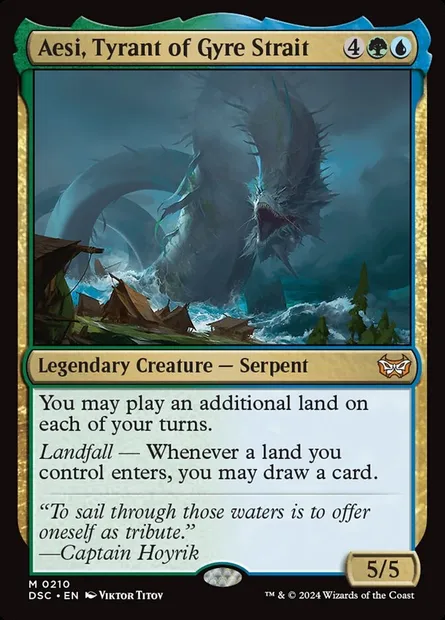Aesi, Tyrant of Gyre Strait, Magic card DSC 210 — Duskmourn: House of Horror Commander set