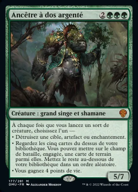 Ancêtre à dos argenté, carte Magic DMU 177 — extension Dominaria Uni
