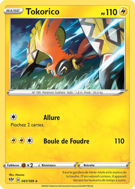 Tokorico, carte Pokémon DAA 61 — extension Ténèbres Embrasées