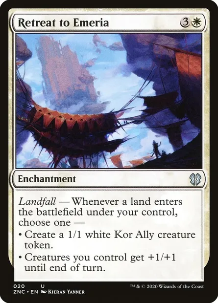 Retreat to Emeria, Magic card ZNC 20 — Zendikar Rising Commander set
