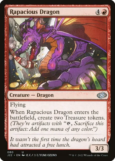 Rapacious Dragon, Magic card J22 80 — Jumpstart 2022 set