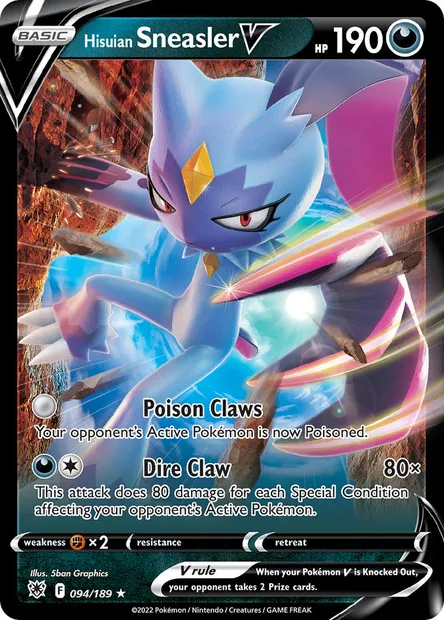 Hisuian Sneasler V, Pokémon card ASR 094 — Astral Radiance set