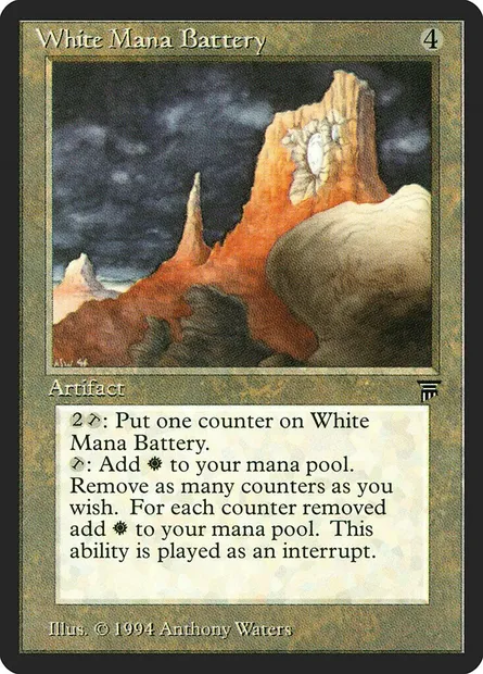 White Mana Battery, Magic card LEG 299 — Legends set