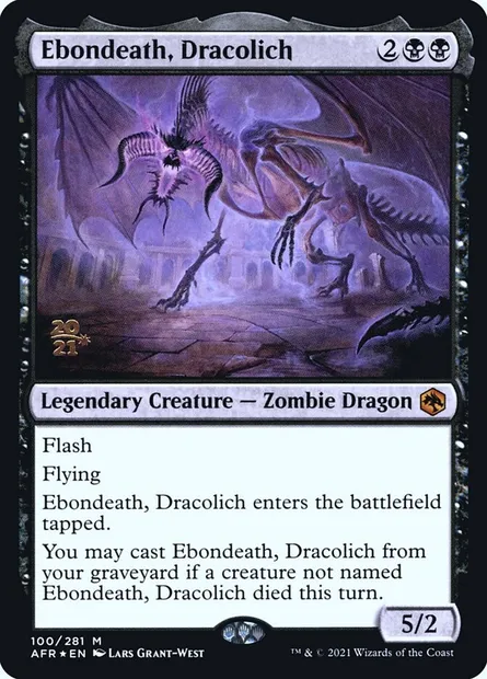 Ebondeath, Dracolich, Magic card PAFR 100s — Adventures in the Forgotten Realms Promos set