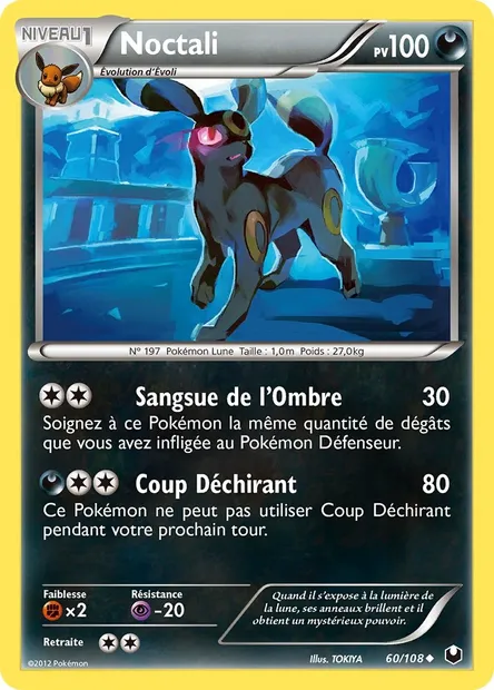 Noctali, carte Pokémon DEX 60 — extension Explorateurs Obscurs