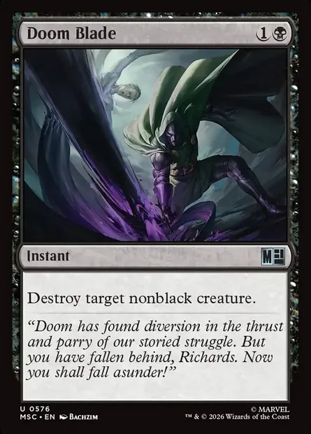 Doom Blade, Magic card MSC 576 — Marvel Super Heroes Commander set