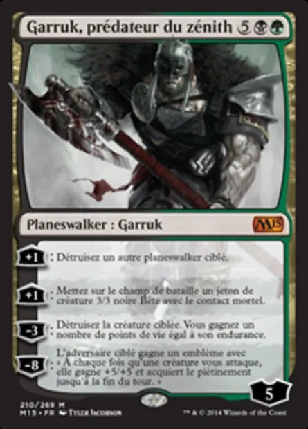 Garruk, prédateur du zénith, carte Magic M15 210 — extension Magic 2015