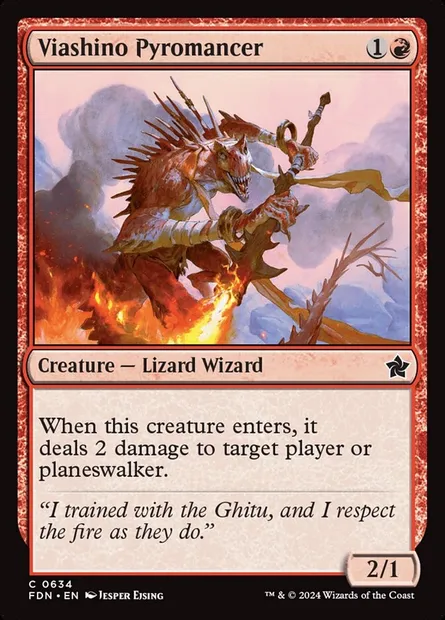 Viashino Pyromancer, Magic card FDN 634 — Foundations set