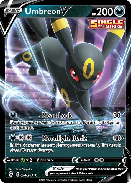 Umbreon V, Pokémon card EVS 94 — Evolving Skies set