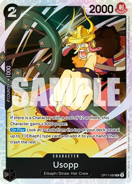 Usopp, One Piece card OP17-080 — THE WORLD’S STRONGEST WARRIORS set