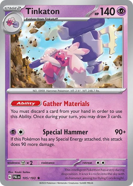 Tinkaton, Pokémon card PAL 105 — Paldea Evolved set