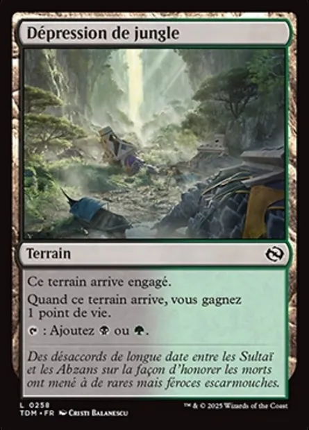 Dépression de jungle, carte Magic TDM 258 — extension Tarkir: Dragonstorm